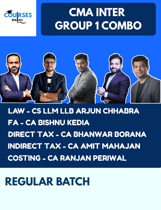 CMA Inter Group 1 Full Course Combo By CA Ranjan Periwal, CA Bishnu Kedia, CS LLM LLB Arjun Chhabra, CA Bhanwar Borana and CA Amit Mahajan