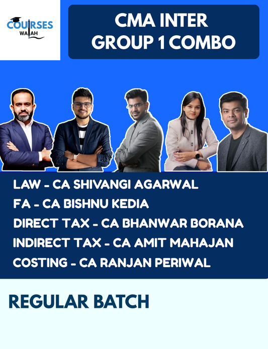 CMA Inter Group 1 Full Course Combo By CA Ranjan Periwal, CA Bishnu Kedia, CA Shivangi Agarwal, CA Bhanwar Borana and CA Amit Mahajan