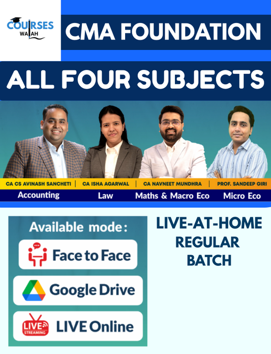 CMA Foundation All Subjects Combo (Regular Batch) June 2026 - Navin Classes (LIVE-AT-HOME)
