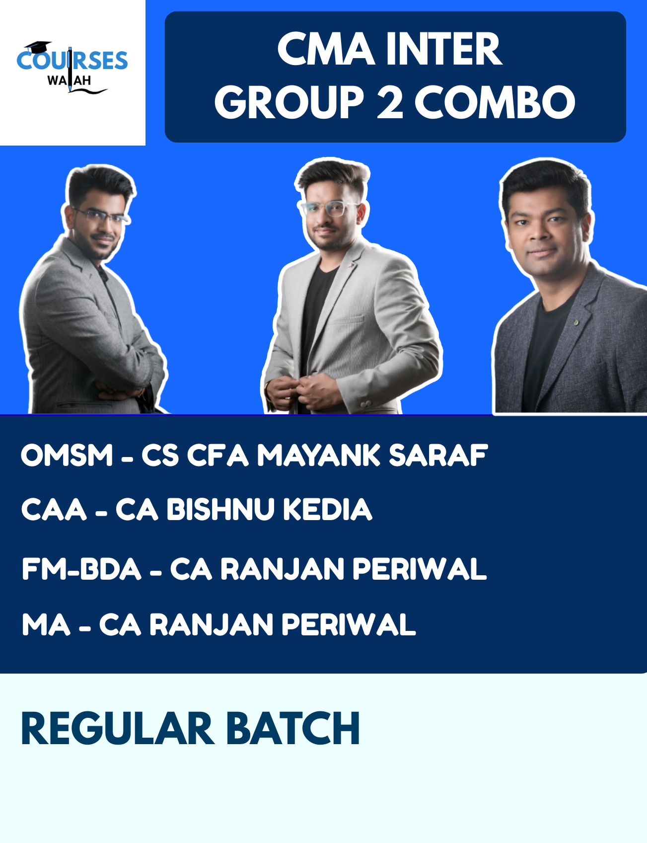 CMA Inter Group 2 Full Course Combo By CA Ranjan Periwal, CA Bishnu Kedia and CA CFA Mayank Saraf