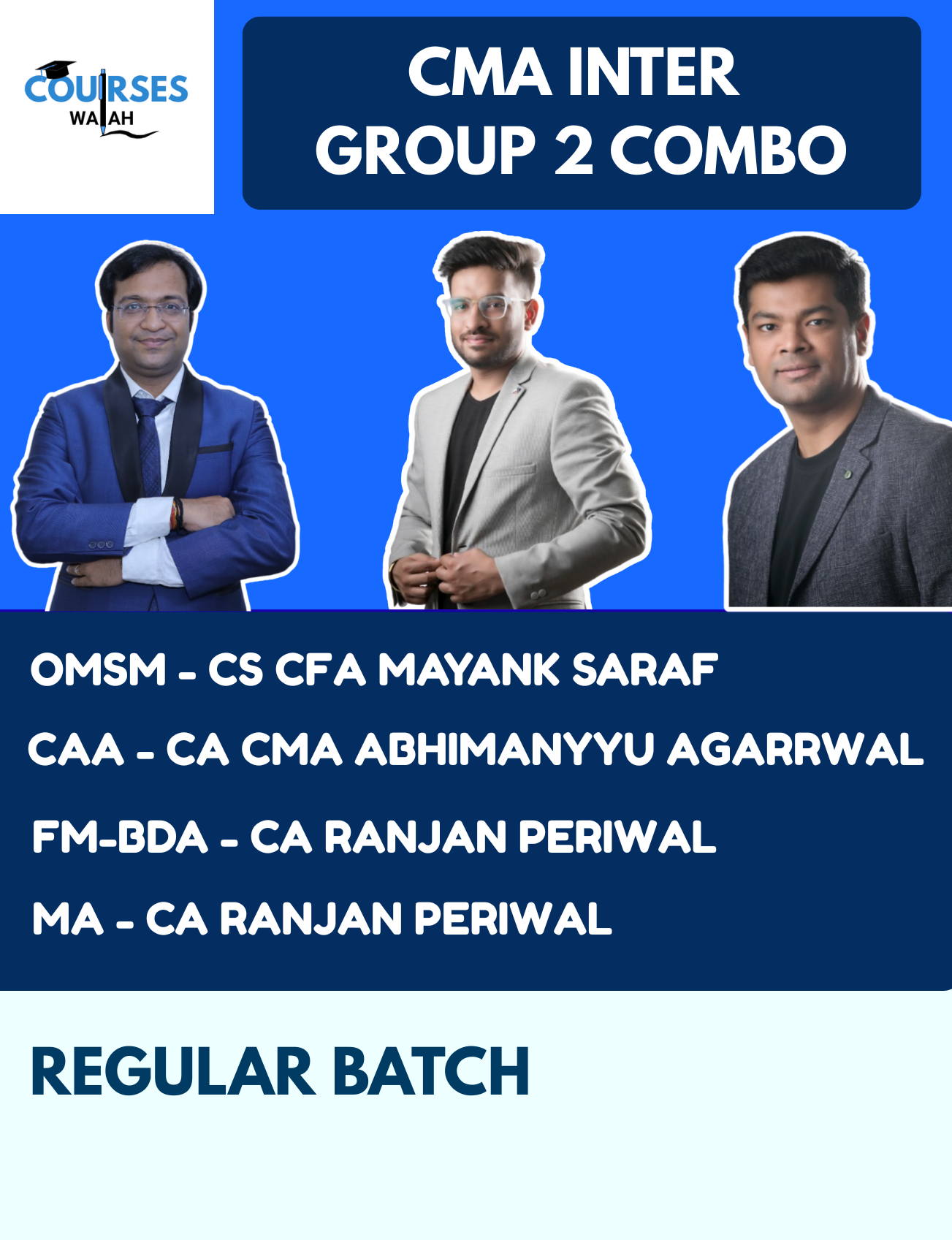 CMA Inter Group 2 Full Course Combo By CA Ranjan Periwal, CA CMA Abhimanyyu Agarrwal and CA CFA Mayank Saraf